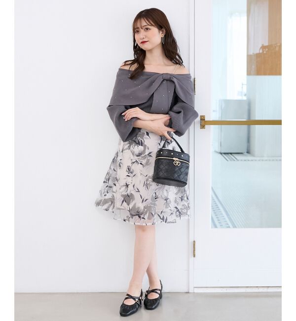  「ビジューリボンオフショルニット」|ニット・セーター|