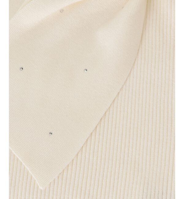  「ビジューリボンオフショルニット」|ニット・セーター|