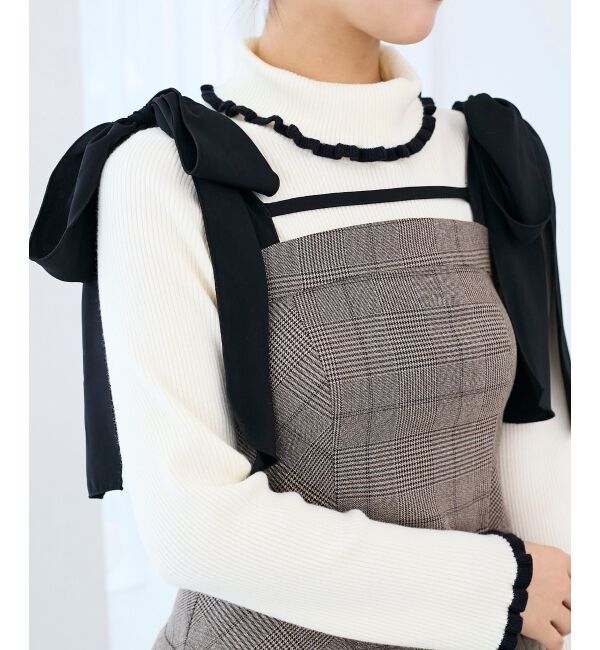  「ショルダーリボンミニワンピース」|ワンピース|