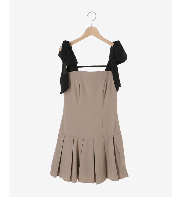  「ショルダーリボンミニワンピース」|ワンピース|