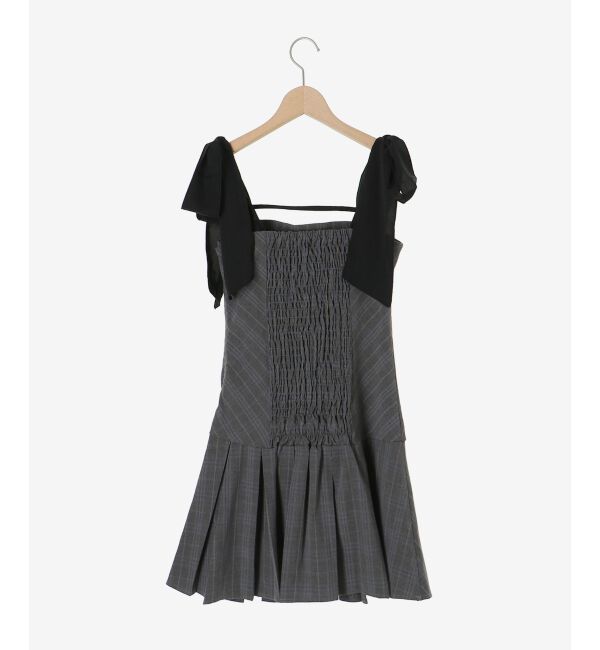  「ショルダーリボンミニワンピース」|ワンピース|