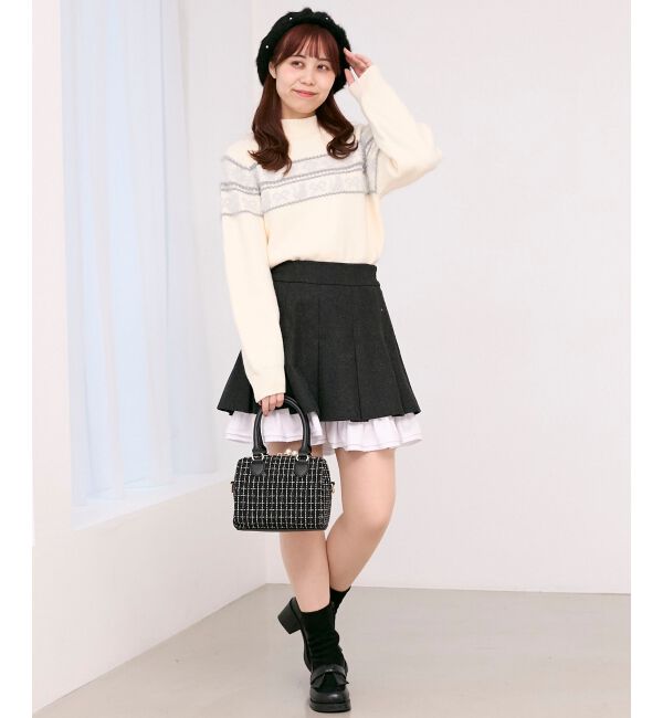  「ネコチャンジャカードトップス」|ニット・セーター|