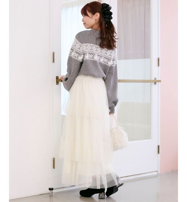  「ネコチャンジャカードトップス」|ニット・セーター|