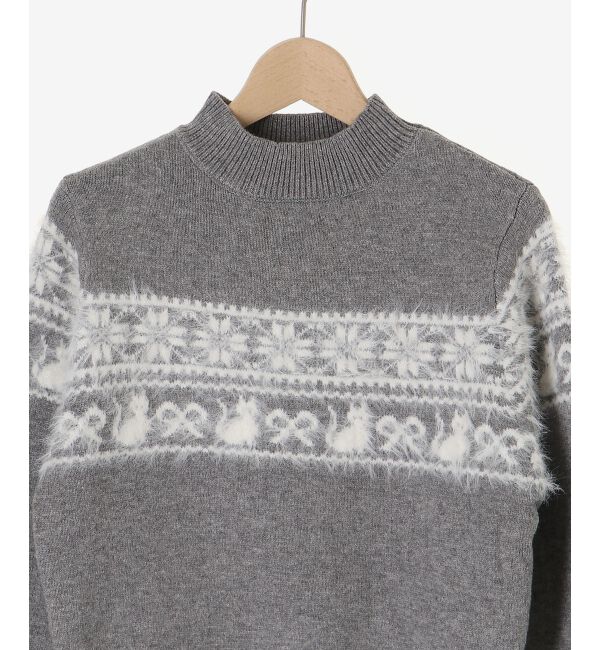  「ネコチャンジャカードトップス」|ニット・セーター|