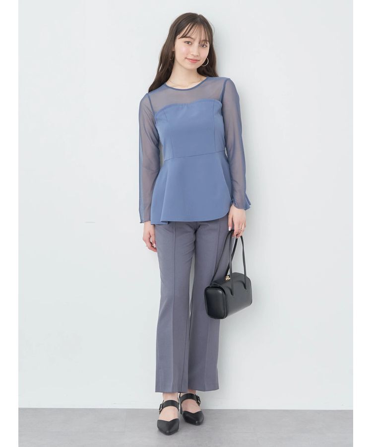 earth music&ecology「胸元シアーペプラムブラウス」|シャツ・ブラウス|