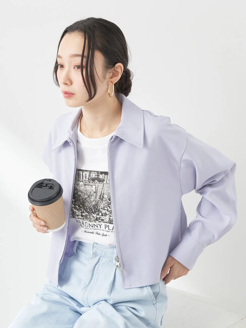 earth music&ecology「ジップショートシャツ」|シャツ・ブラウス|