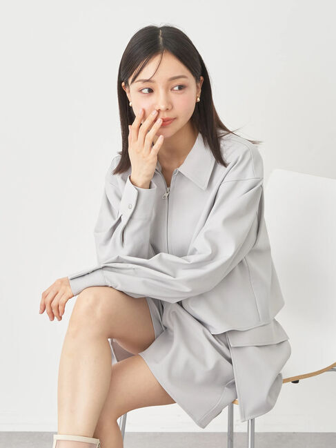 earth music&ecology「ジップショートシャツ」|シャツ・ブラウス|