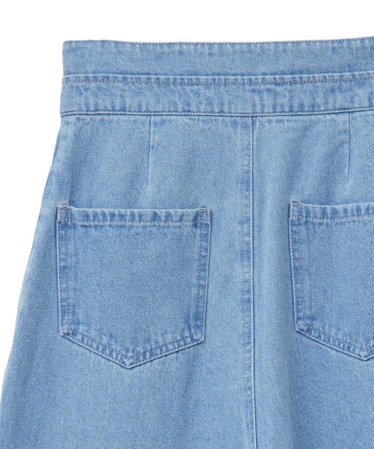 earth music&ecology「ダブルベルトデザインワイドパンツ」|デニム|