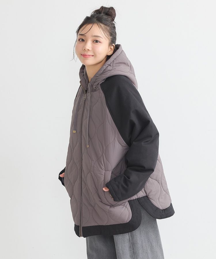 earth music&ecology「ラグラン切替キルティングブルゾン」|ブルゾン・スタジャン|