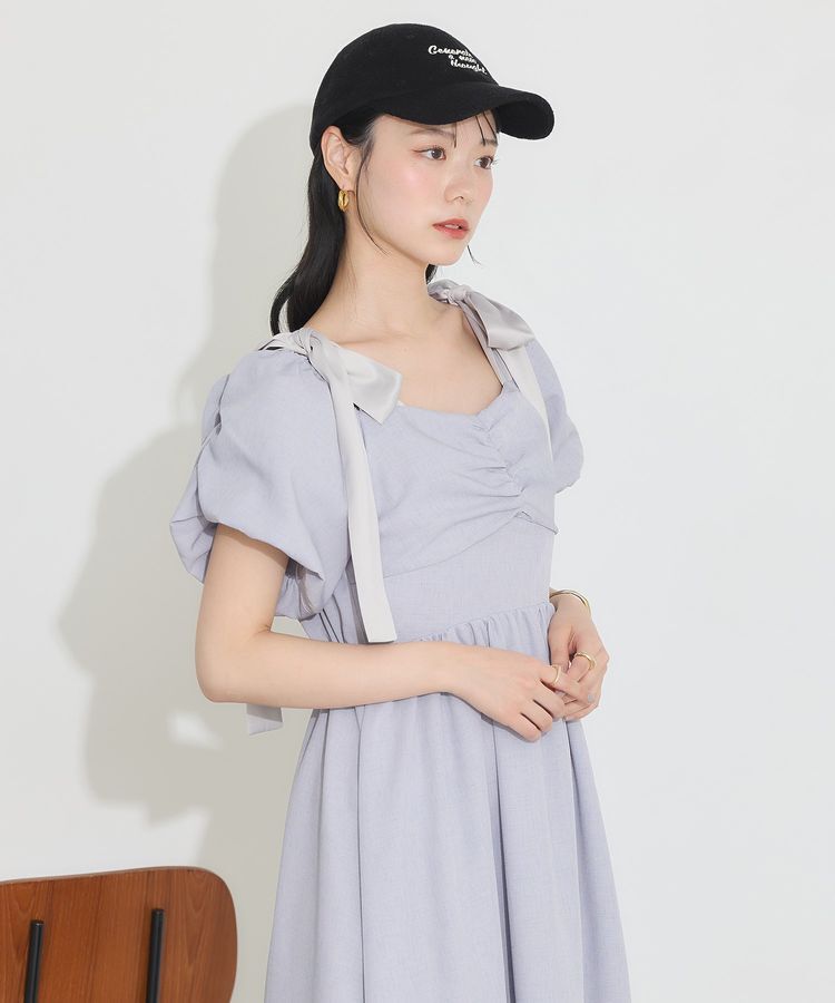 earth music&ecology「リボンショルダーオフショルワンピース」|ワンピース|