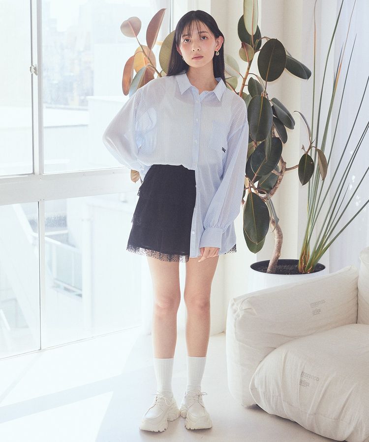 earth music&ecology「バックレースアップシャツ」|シャツ・ブラウス|