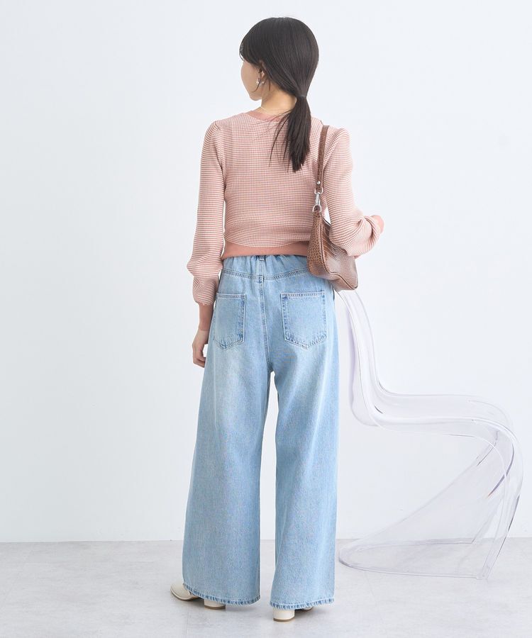 earth music&ecology「マイクロボーダーVネックコンパクトカーディガン」|カーディガン|