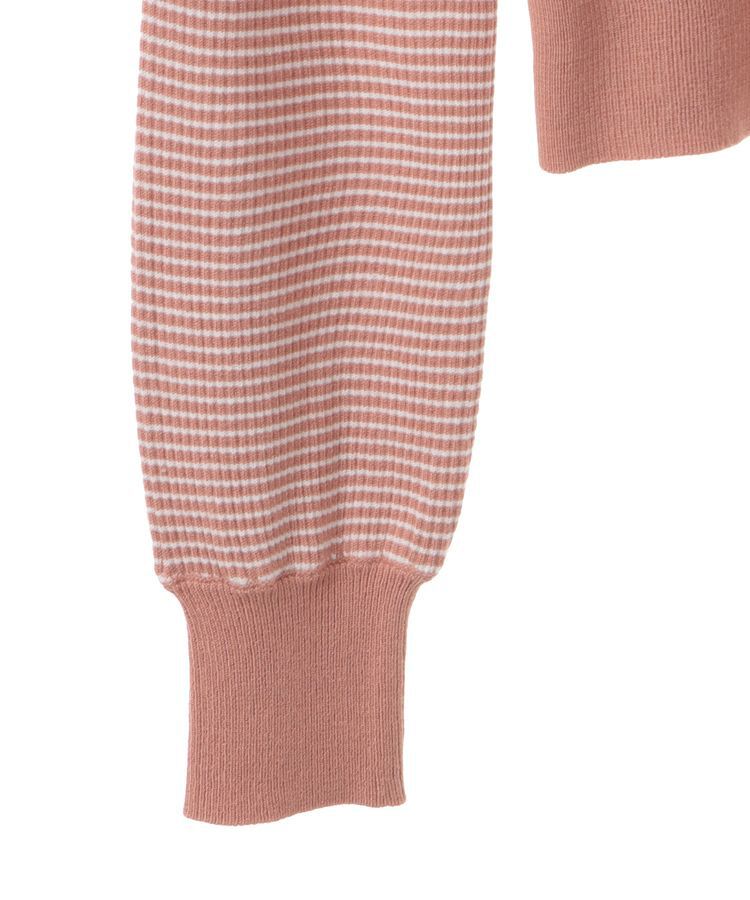 earth music&ecology「マイクロボーダーVネックコンパクトカーディガン」|カーディガン|