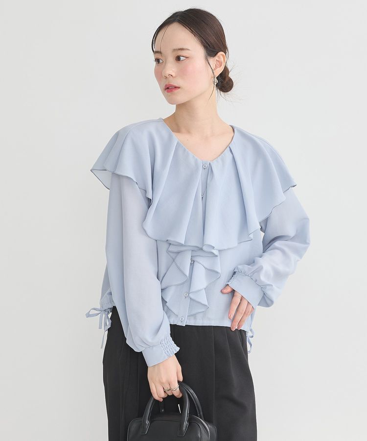 earth music&ecology「シアーラッフルブラウス」|シャツ・ブラウス|