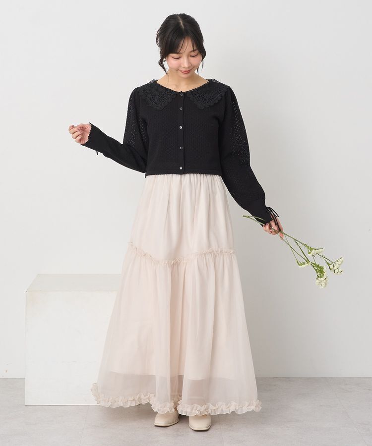 earth music&ecology「レース襟カーディガン」|カーディガン|