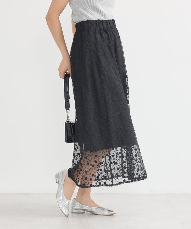 earth music&ecology「シアーレースレイヤードスカート」|スカート|