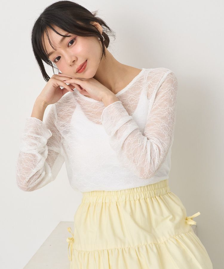 earth music&ecology「シアーレースプルオーバー」|Tシャツ・カットソー|