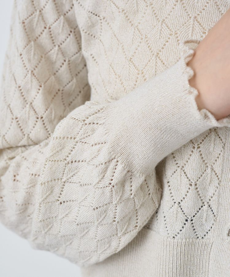 earth music&ecology「シアースカラップ透かし編みカーディガン」|カーディガン|