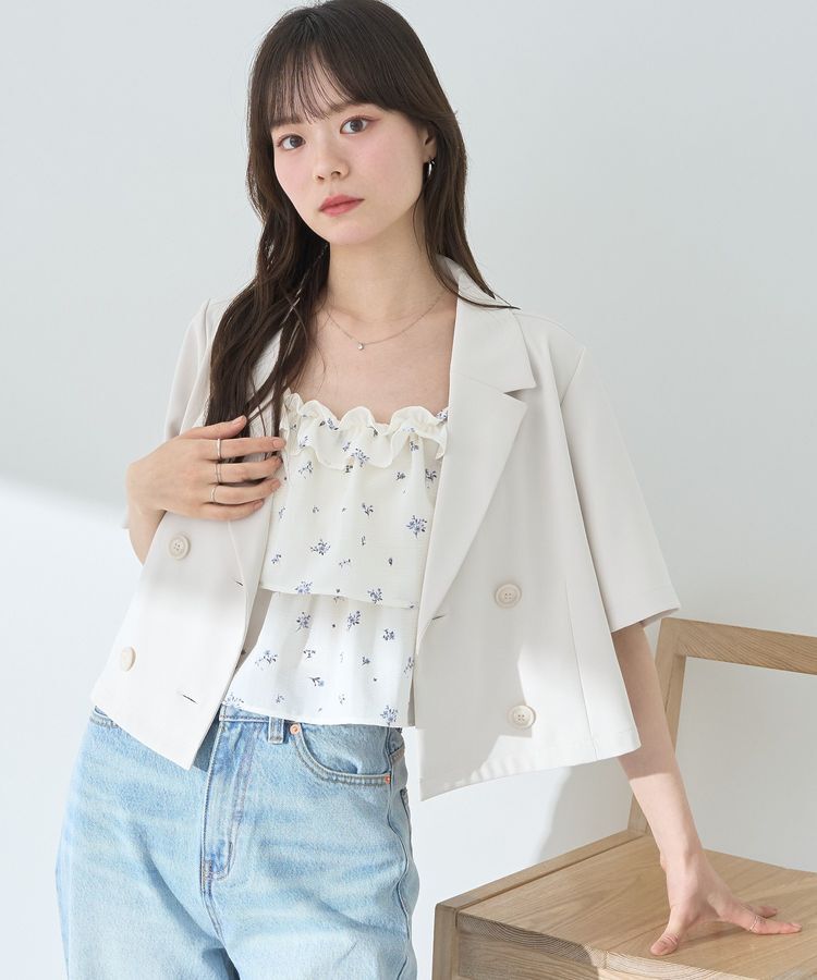 earth music&ecology「ショートテーラードジャケット」|テーラードジャケット|Ivory