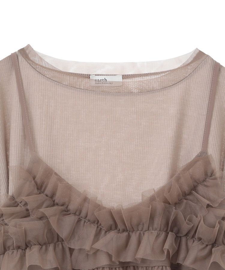 earth music&ecology「SET2点チュールビスチェ＋シアープルオーバー」|Tシャツ・カットソー|