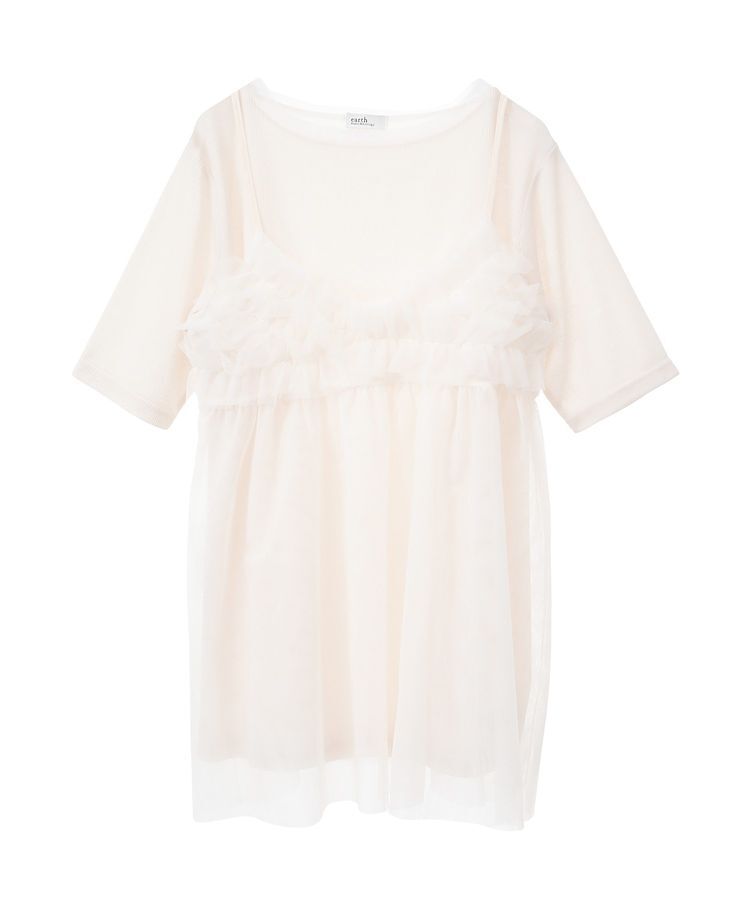 earth music&ecology「SET2点チュールビスチェ＋シアープルオーバー」|Tシャツ・カットソー|