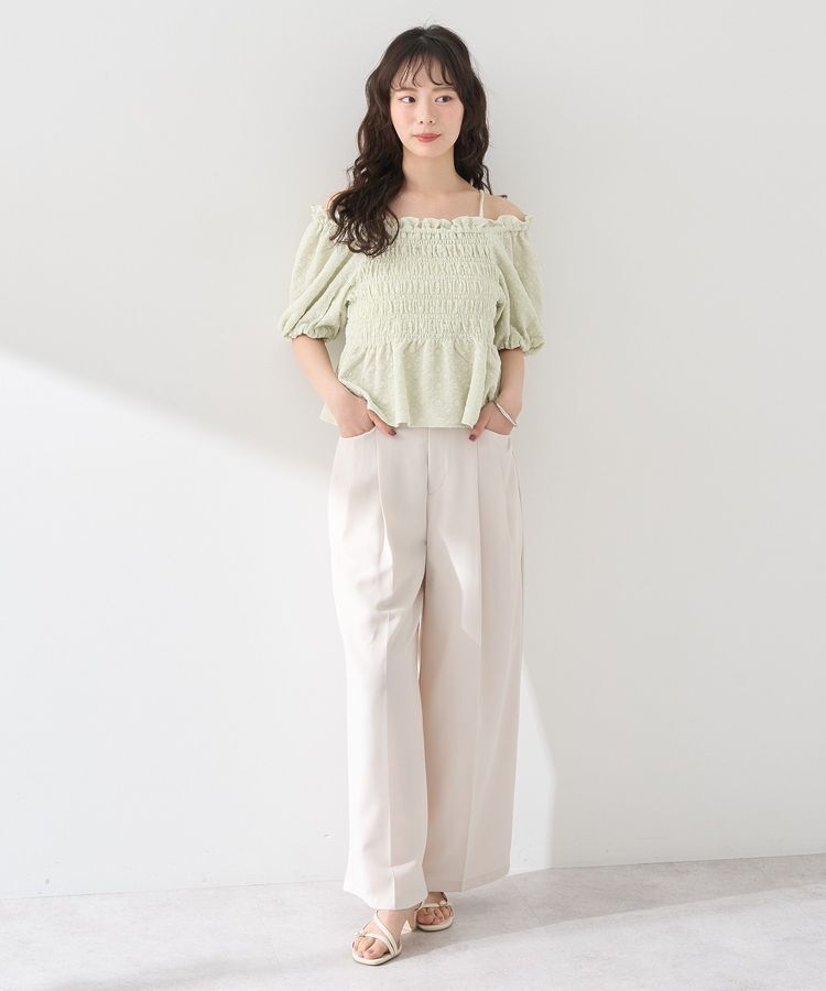 earth music&ecology「2wayオフショルジャガードブラウス」|シャツ・ブラウス|