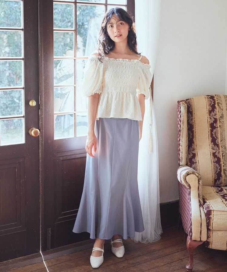 earth music&ecology「2wayオフショルジャガードブラウス」|シャツ・ブラウス|