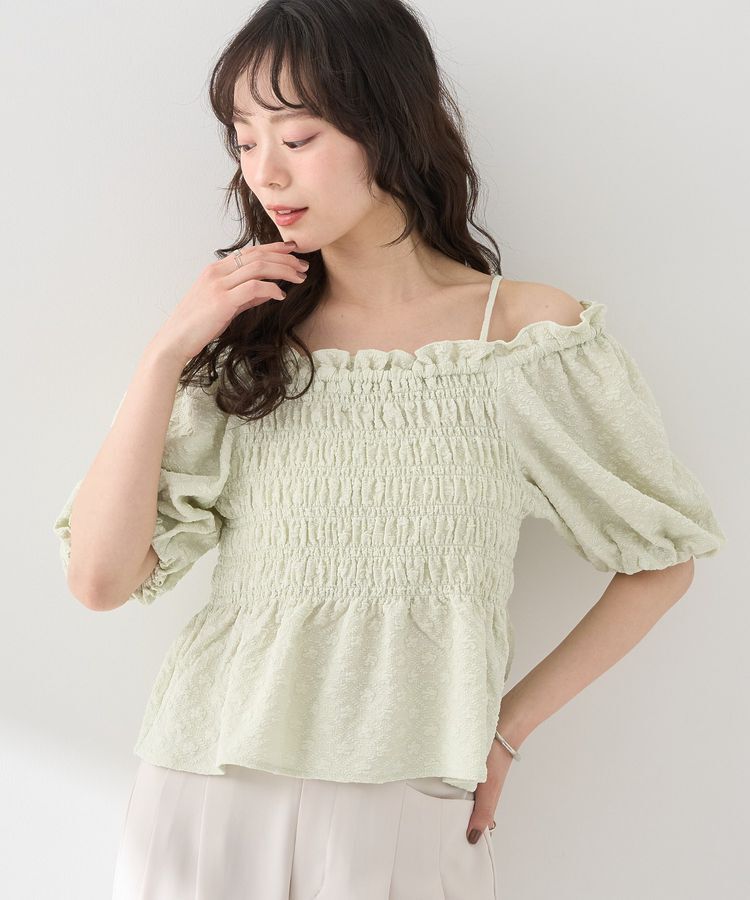 earth music&ecology「2wayオフショルジャガードブラウス」|シャツ・ブラウス|Mint