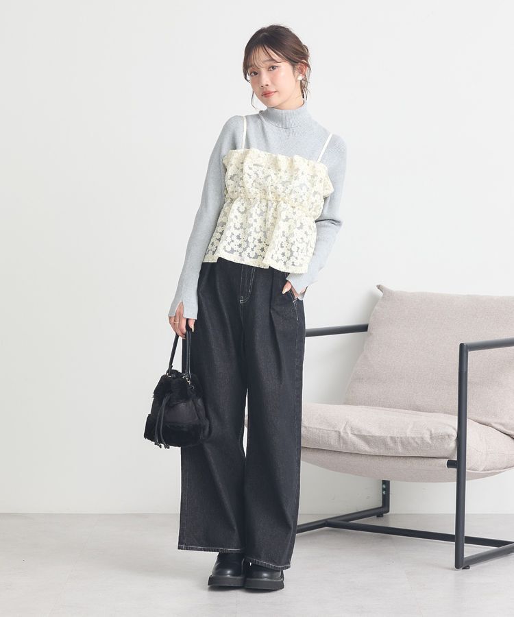 earth music&ecology「タックホックデニムパンツ」|デニム|