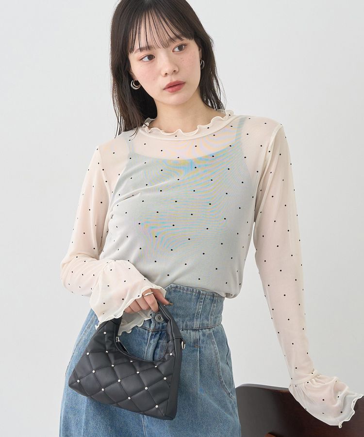 earth music&ecology「スタッズキルトバッグ」|ハンドバッグ|