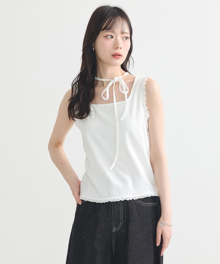 earth music&ecology「マルチwayネックホルターレースタンク」|キャミソール|
