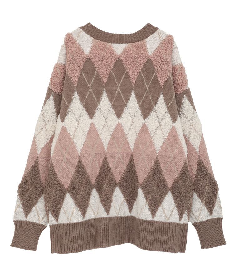 earth music&ecology「ループ編みアーガイルカーディガン」|カーディガン|