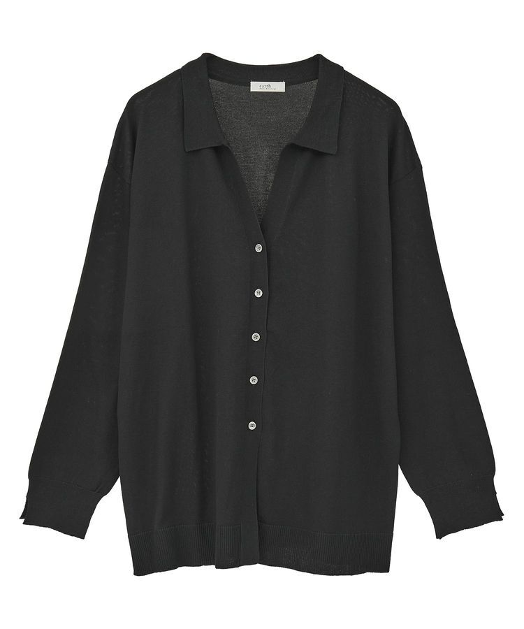 earth music&ecology「袖口スリットスキッパーカーディガン」|カーディガン|