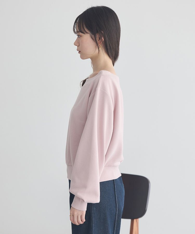 earth music&ecology「ショート丈ワンポイント刺繍オフショルスウェット」|スウェット・ジャージ|