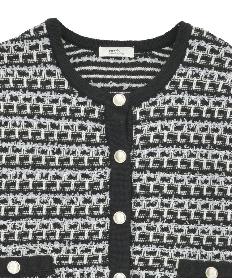 earth music&ecology「ニットツイードジャケット」|カーディガン|