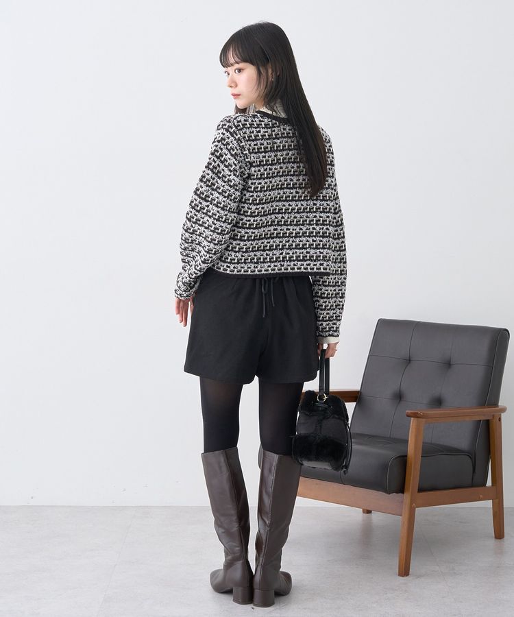 earth music&ecology「ニットツイードジャケット」|カーディガン|