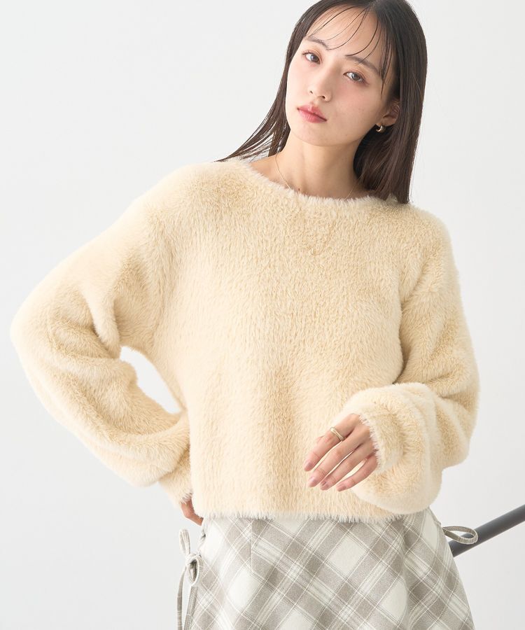 earth music&ecology「Wフェイスシャギープルオーバー」|ニット・セーター|Ivory