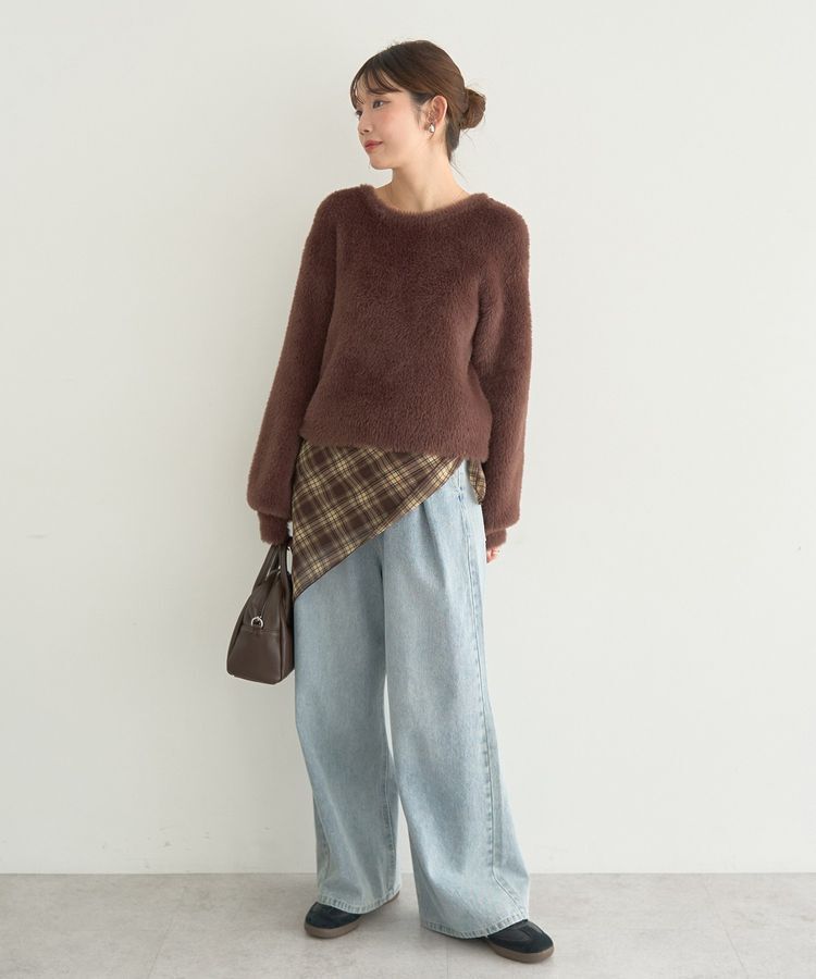 earth music&ecology「Wフェイスシャギープルオーバー」|ニット・セーター|