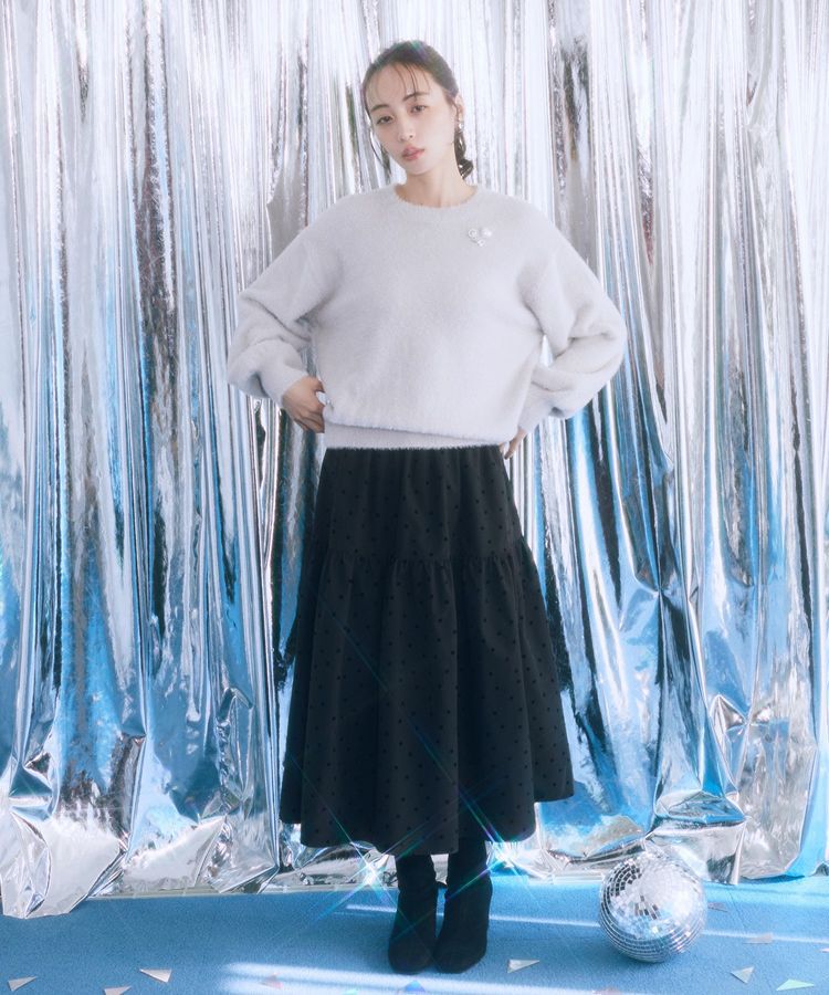 earth music&ecology「ウエストシャーリングティアードスカート」|フレア|