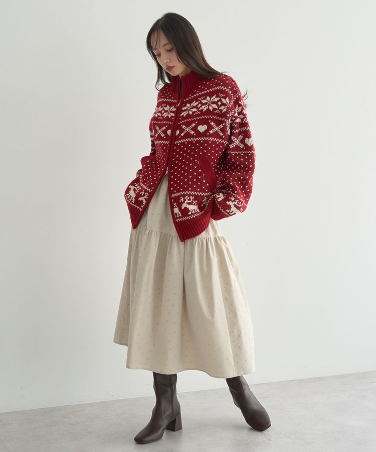 earth music&ecology「ウエストシャーリングティアードスカート」|フレア|