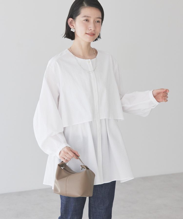 AMERICAN HOLIC「サッカーティアードロングブラウス/チュニック」|シャツ・ブラウス|Off White