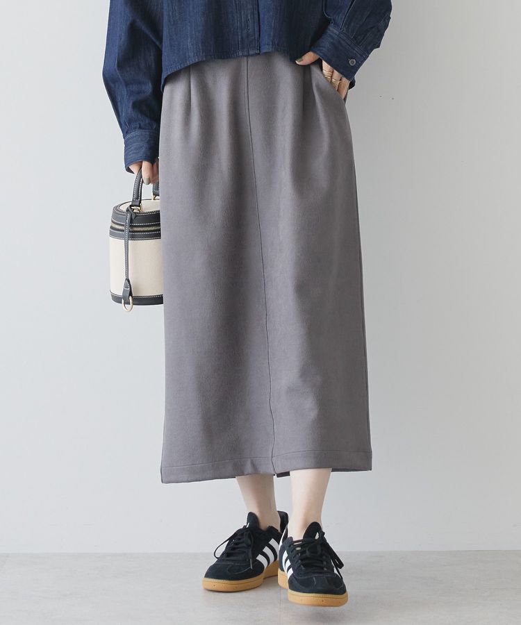 AMERICAN HOLIC「フェイクレザーダンボールスカート」|スカート|Charcoal Gray