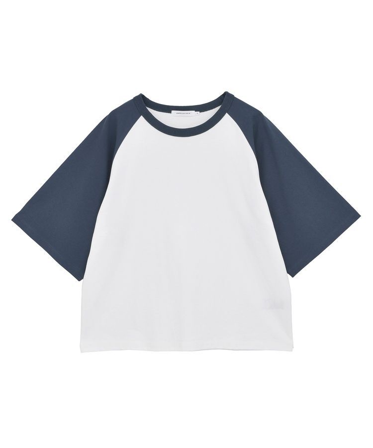 AMERICAN HOLIC「ラグラン配色7分袖プルオーバー」|Tシャツ・カットソー|