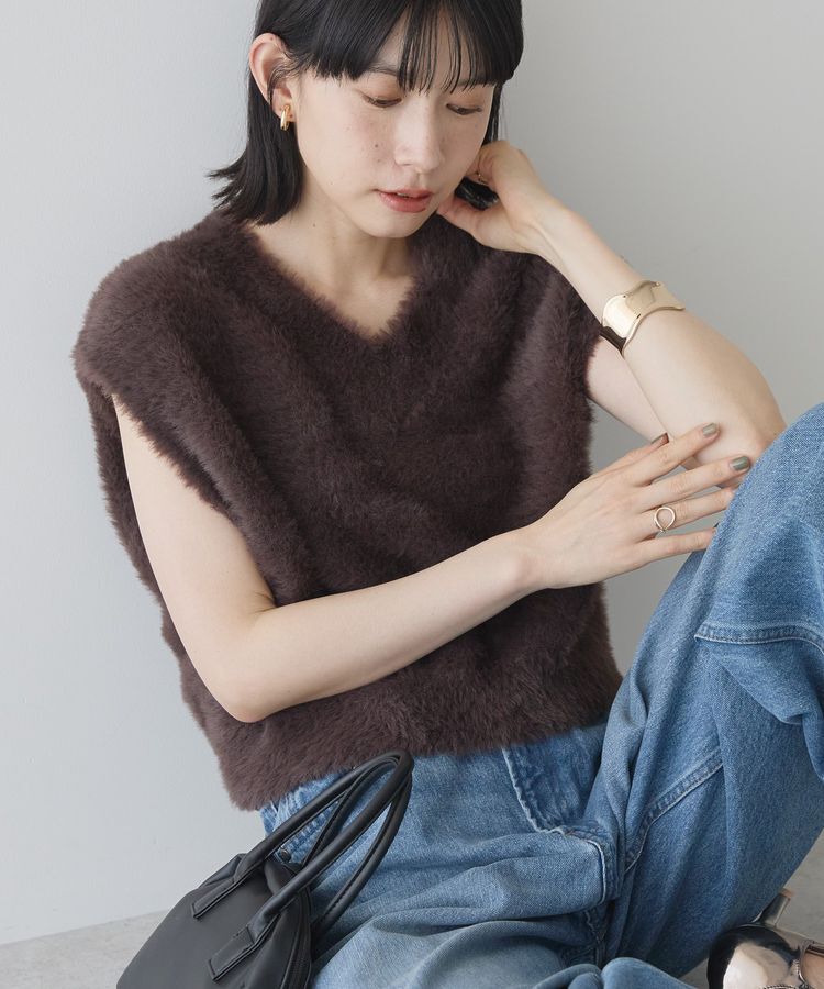 AMERICAN HOLIC「【選べる丈】シャギーニットベスト」|ベスト・ジレ|