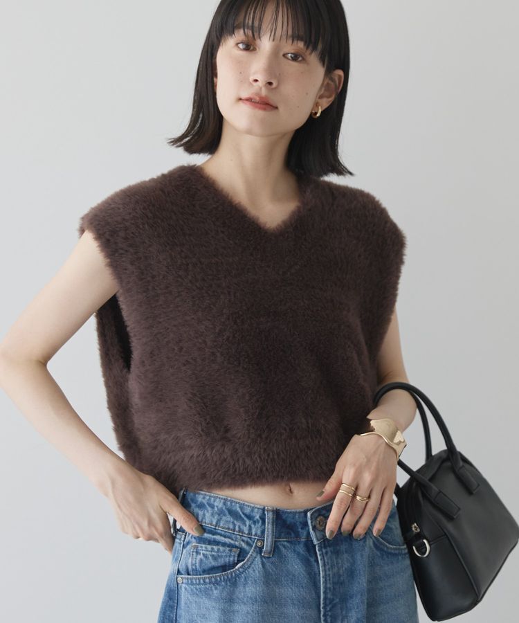 AMERICAN HOLIC「【選べる丈】シャギーニットベスト」|ベスト・ジレ|