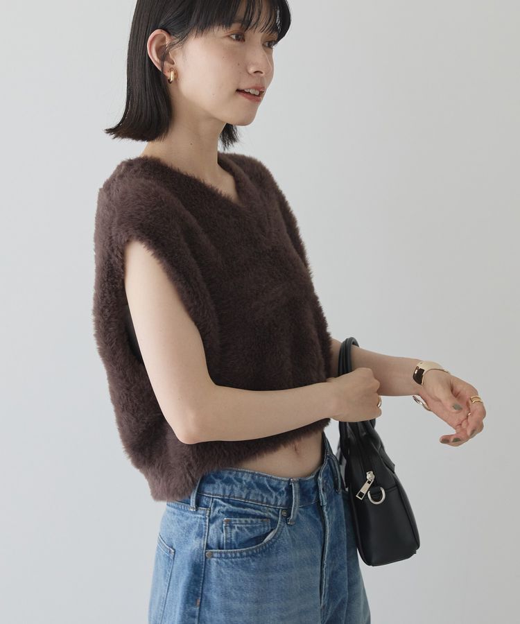 AMERICAN HOLIC「【選べる丈】シャギーニットベスト」|ベスト・ジレ|