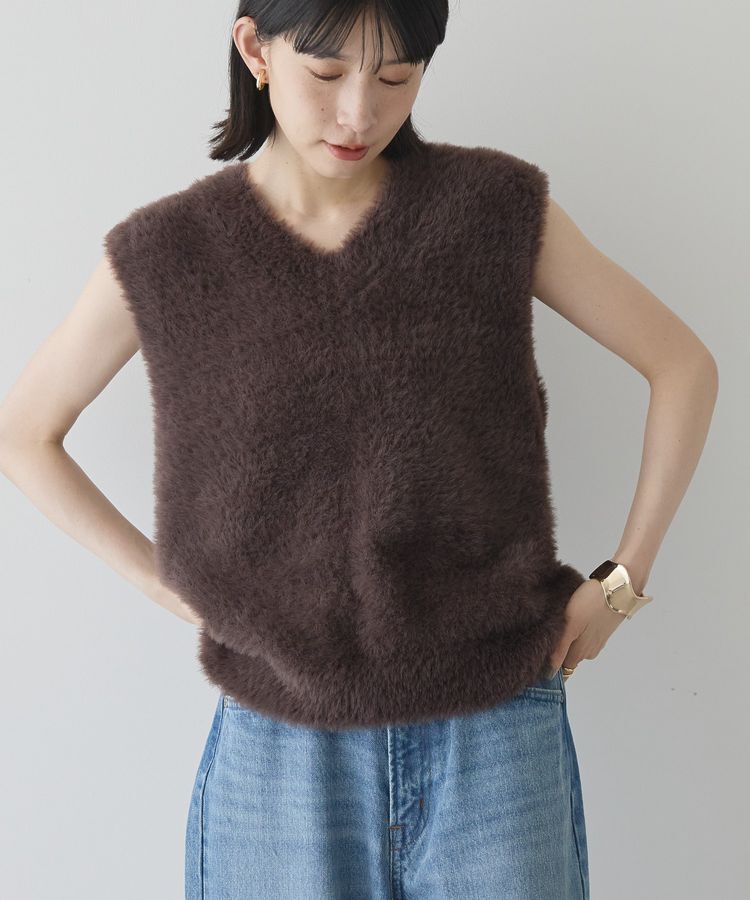 AMERICAN HOLIC「【選べる丈】シャギーニットベスト」|ベスト・ジレ|