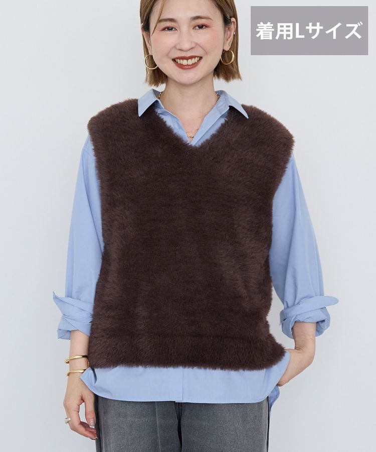 AMERICAN HOLIC「【選べる丈】シャギーニットベスト」|ベスト・ジレ|