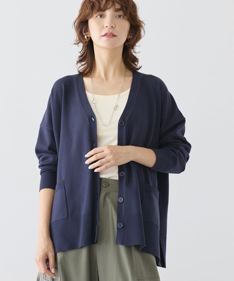 AMERICAN HOLIC「バイパチVネックルーズカーディガン＜静電気軽減＞」|カーディガン|