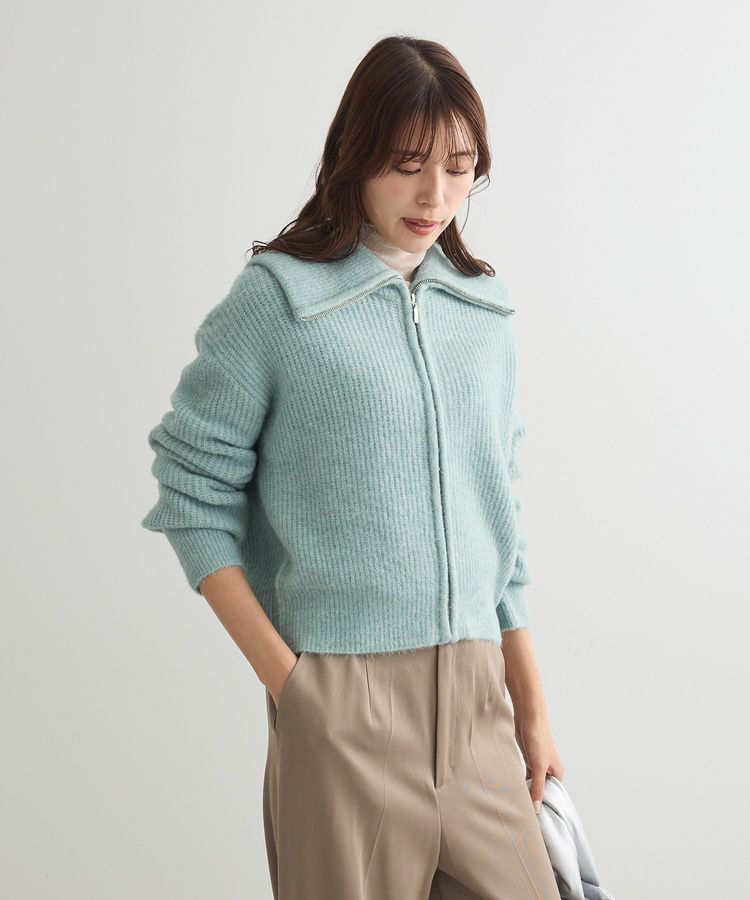 Green Parks「Zip付きコンパクトニットカーディガン」|カーディガン|